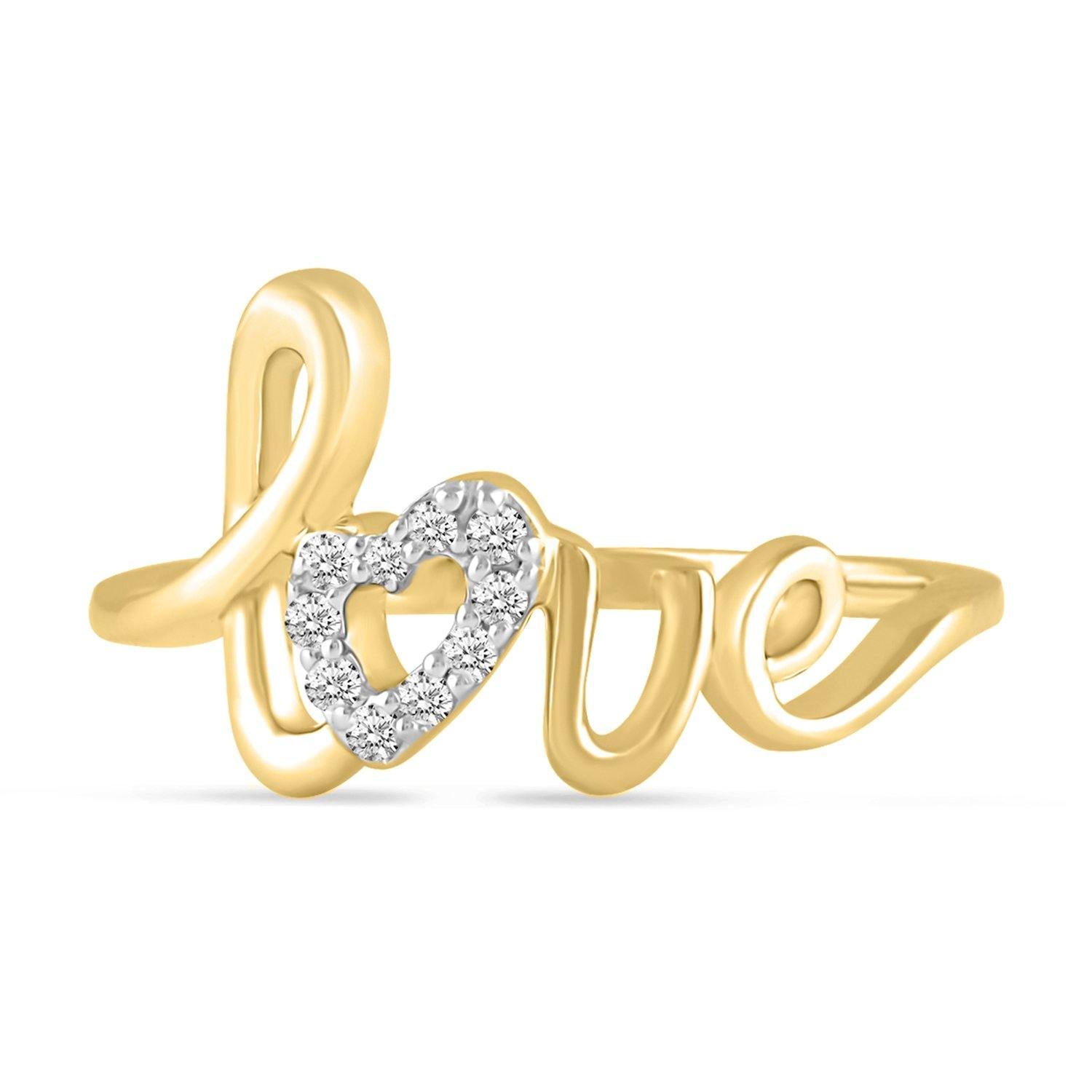 14K Rose Gold Love Wedding Band Heart Ring 0.01 Ct Diamond 585 Fine Je -  diamondiiz.com